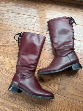 Santana Canada Burgundy Lace-Up Riding Boots